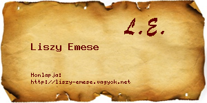 Liszy Emese névjegykártya